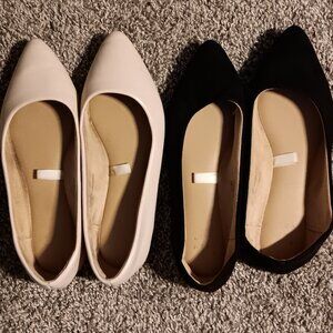 A new day -Beige 6W and black 6 flats